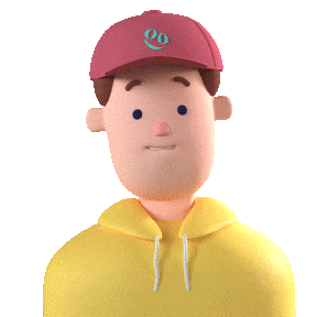 A gif of Alex one of Goodcall's 6 available agents- Alex is presented as a young caucasian man in a yellow hoodie and a baseball cap