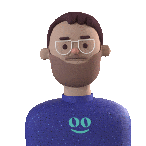 A gif of Johnny, one of Goodcall's 6 available agents- Johnny is presented as a young, mixed ethnicity male with a beard